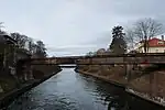 Blick nach Westen in Richtung Glienicker Lake; im Hintergrund die Parkbrücke
