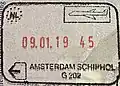 Ausreisegrenzkontrollstempel aus den Niederlanden Flughafen Amsterdam Schiphol
