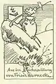 Exlibris von Wilhelm Busch für Friedrich Warnecke, 1899