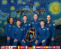 v. l. n. r.: Joseph Acaba, Gennadi Padalka, Sergei Rewin, André Kuipers, Oleg Kononenko und Donald Pettit