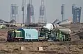 Der Rollout der Rakete am 26. Juli 2017