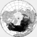 Aschewolke 14–25. April, kumuliert: Ausbreitung Westatlantik, Zentralasien, Zentralsibirien