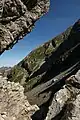 Blick vom Fürkele, 2310&nbsp;m (auch „Oberes Sättele“ genannt), in die NW-Flanke