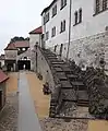 Fürsten-Reittreppe im Unteren Schlosshof von Schloss Klippenstein Radeberg, ca. 35 Meter lang, (1546)