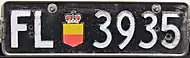 Liechtensteiner Kontrollschild, 1957 bis 1972