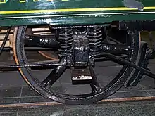 Speichenrad des Pferdebahnwagens 167 der FTG im Frankfurter Verkehrsmuseum(1872)