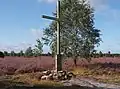 Gipfelkreuz des Faßberges vor dem Schmarbecker Wacholderwald