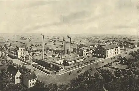 Bleichsodafabrik, Henkel & Co. Gerresheimer Straße 171, Düsseldorf-Flingern Süd (Abbildung von 1896)