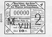 Einzelfahrschein über 10&nbsp;Pfennig wie er von der GBS und ihren Nebenbahnen ausgegeben wurde (Einheitsfahrschein)