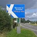 Grenzübertritt zwischen England und Schottland