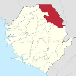 Karte Falaba (Distrikt) in Sierra Leone