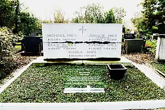 Familiengrabstätte Mies, Westfriedhof Aachen