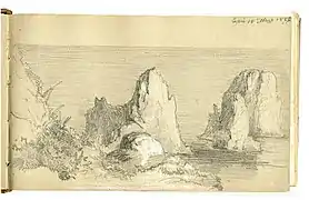 15. März 1876. Capri. Faraglioni