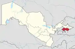 Lage der Provinz Fargʻona in Usbekistan