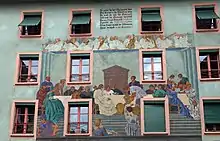 Renggli schuf 1928 an der Hausfassade «Zur Sonne» auf dem Weinmarkt in Luzern das Wandbild Hochzeit zu Kanaa. Dieses soll an die im 15. und 16. Jahrhundert auf dem Weinmarkt stattgefundenen Osterspiele erinnern.