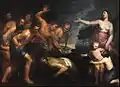 Latona und die lykischen Bauern, um 1640, Öl auf Leinwand, 193 × 261&nbsp;cm, Privatsammlung