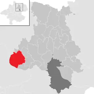 Lage der Gemeinde Feldkirchen an der Donau im Bezirk Urfahr-Umgebung (anklickbare Karte)