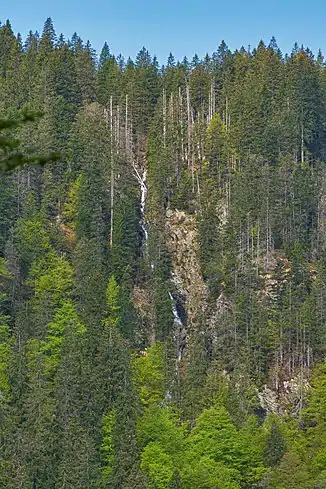 Der Feldseewasserfall in der oberen Karwand des Feldsees