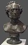Bronze-Kopie der Marmorbüste von Ernst Rietschel, ausgestellt auf dem Friedhof I der Dreifaltigkeitsgemeinde in Berlin-Kreuzberg
