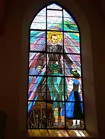 Ehrung durch ein Kirchenfenster in der Pfarrkirche St. Nikolaus in Marktschellenberg
