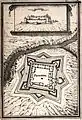 Die Befestigungsanlagen von Ferreira, Grafik von Alain Manesson Mallet (1684)