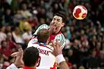 Ferenc Ilyés geblockt vom Polen Artur Siódmiak (8.&nbsp;Januar 2010)