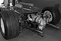 Heckansicht mit dem Ferrari Type 205/B Motor mit knapp 1,5 Litern Hubraum