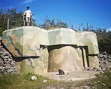 Verschlossene Bunkerstellung auf der Halbinsel Langesund
