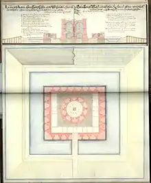 Plan des Inselforts Walfisch im Jahre 1682