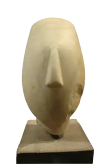 Kopf eines fast lebensgroßen Idols „Spedostyp“, 27&nbsp;cm, Louvre Paris