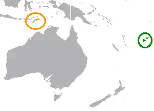 Lage von Fidschi und Osttimor