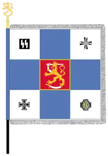 Wappen, das 1941–1943 in der Flagge des Finnischen Freiwilligenbataillons der Waffen-SS verwendet wurde