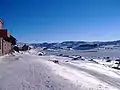 Blick vom Bahnhof über den Finsevatnet in Richtung Osten, Finsehytta