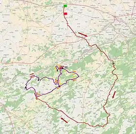 Karte La Flèche Wallonne 2015