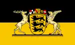 Landesdienstflagge mit großem Wappen (seit dem 14. November 2020)