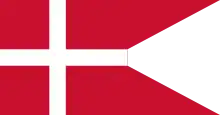 Die zivile sowie militärische Dienstflagge Dänemarks ist ein Schwalbenschwanz.