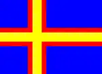 Inoffizielle Flagge Hälsinglands, seit 1992 in Gebrauch