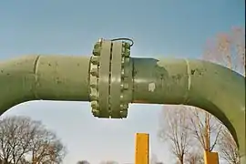 Geflanschte Verbindung einer Pipeline