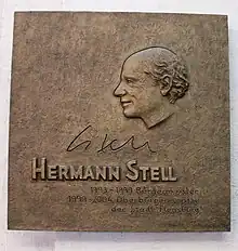 Gedenktafel für den Flensburger Oberbürgermeister Hermann Stell am Steinbach-Haus der Flensburg-Galerie
