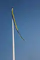 Blau-gelber Windwimpel mit den Stadtfarben.