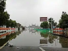 Überflutete Straßen in Tongling, 14. Juli 2020