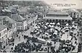 Markt von Landivisiau mit Markthalle, ca. 1910–1920