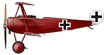 Fokker Dr.I, geflogen von Rittmeister Freiherr von Richthofen im April 1918