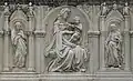 Zentrales Hochrelief der Fonte Gaia in Siena (1409–1419; 1868 von Tito Sarrocchi rekonstruiert)