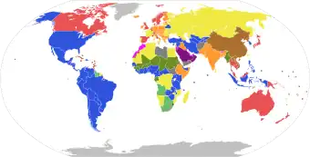 Weltkarte über die Regierungssysteme