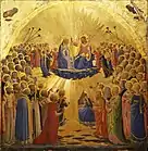 Fra Angelico, Marienkrönung, 117 × 115 cm, 1434–35, Uffizien, Florenz