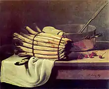 François Bonvin:Stillleben mit Spargel, 1867