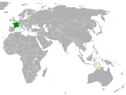 Lage von Frankreich und Osttimor