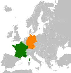 Lage von Deutschland und Frankreich