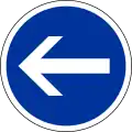 B21-2: vorgeschriebene Fahrtrichtung – hier links